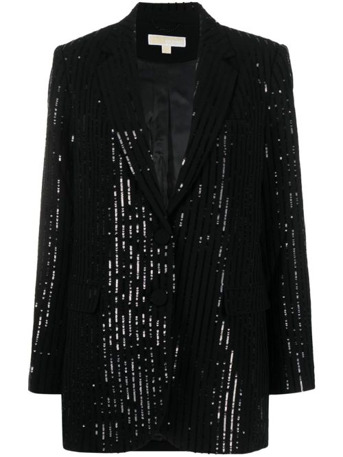 Sequin-embellished striped blazer - Black