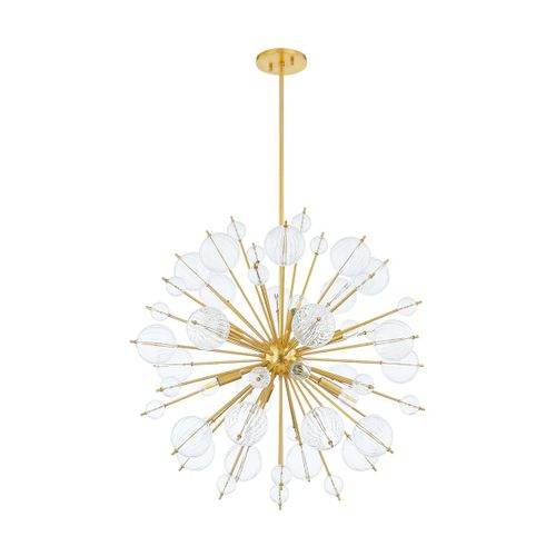 Aged Brass Eight Light Chandelier from the Linnea Collection