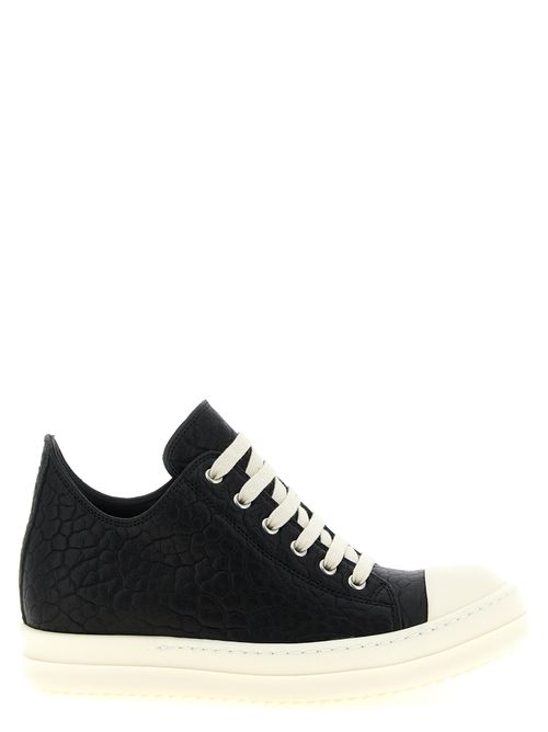 Python-Effect Lamb Leather Sneaker — Black