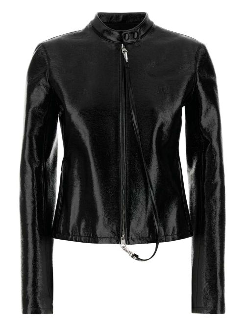 Vinyl Biker Jacket — Black
