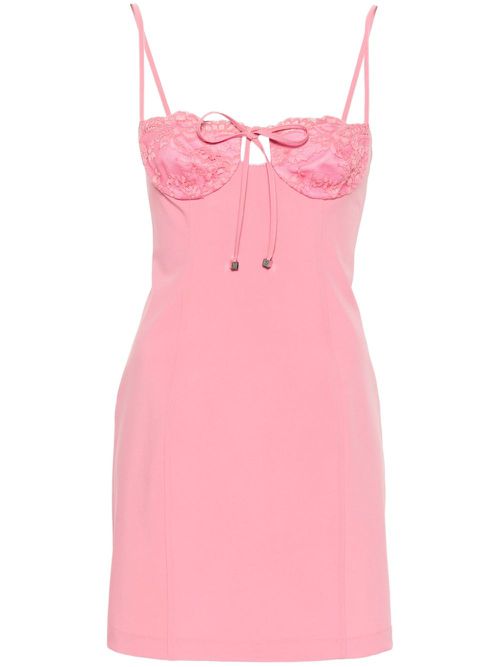 Lace-detail mini dress - Pink