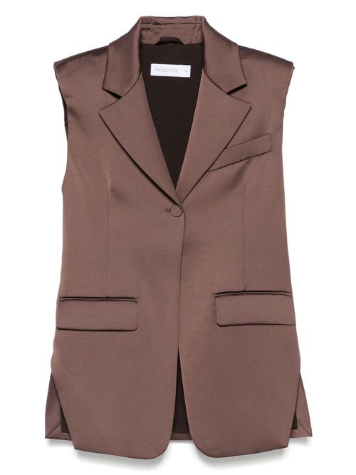 Satin waistcoat - Brown