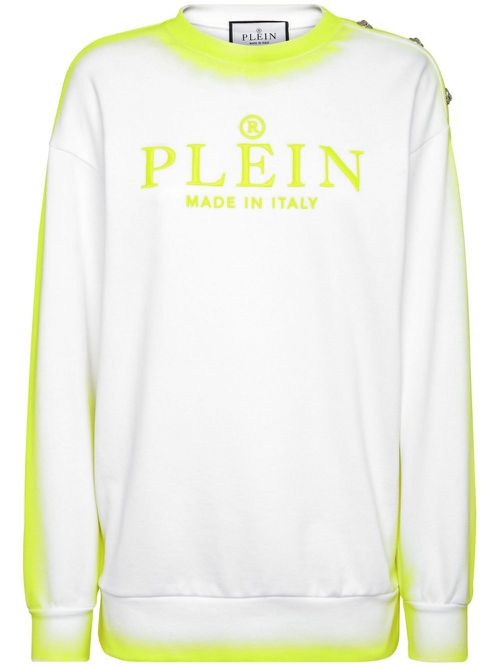 Logo-embroidered cotton sweatshirt - White