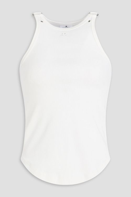Buckle 90's ribbed cotton tank - White - L