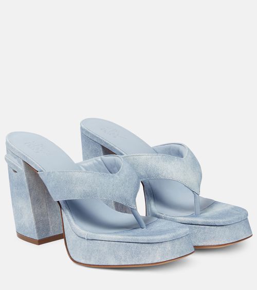 Gia 17 Uni denim platform thong sandals