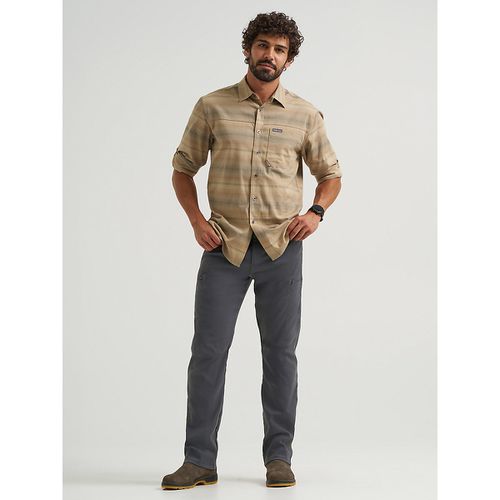 Men's All Terrain Cargo Fleece Lined Pant in Grey Pinstripe