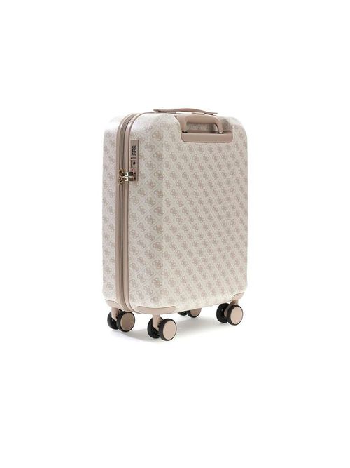 Logo-Patterned Bamboo Suitcase — Beige