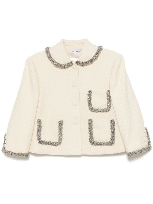 Embellished tweed jacket - Neutrals