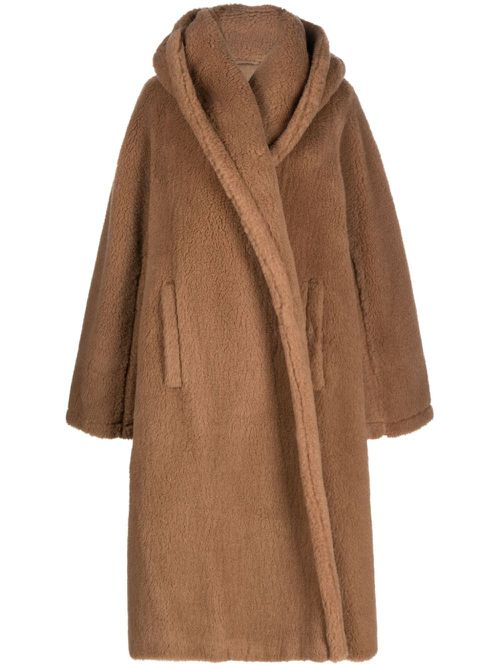 막스마라 여성 Apogeo fleece hooded midi coat - Brown 2310164436000