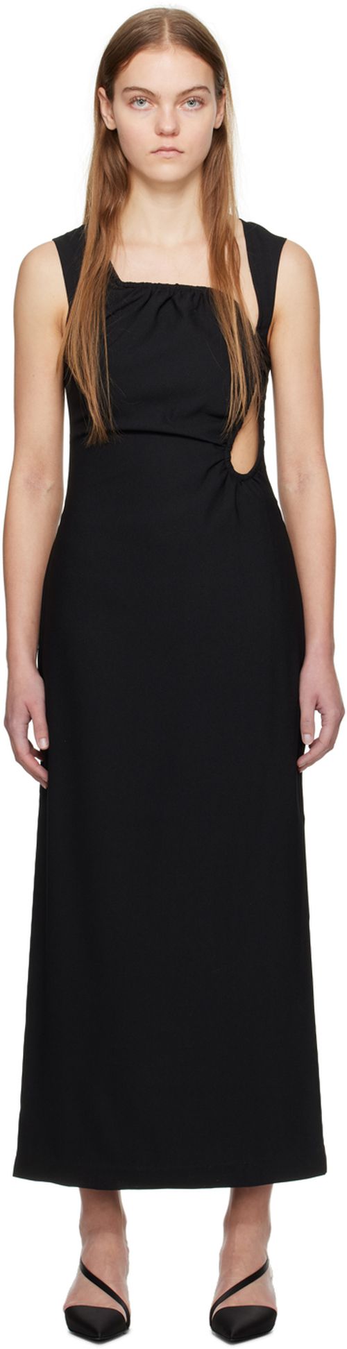 WYNN HAMLYN Black Ella Midi Dress