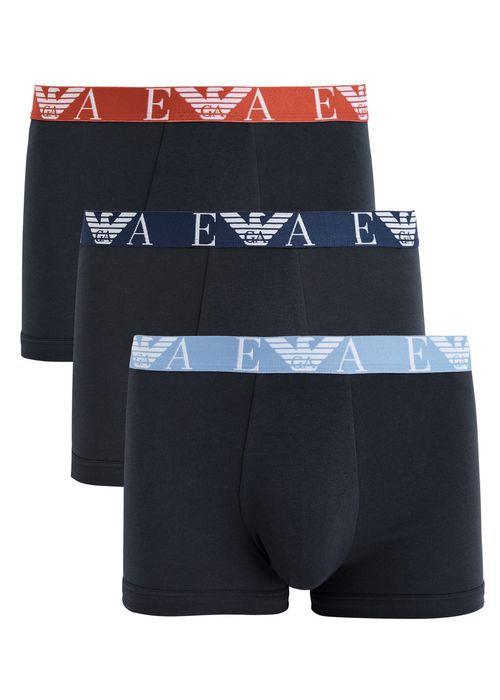 Logo Stretch-cotton Trunks - set of Three - Navy - M