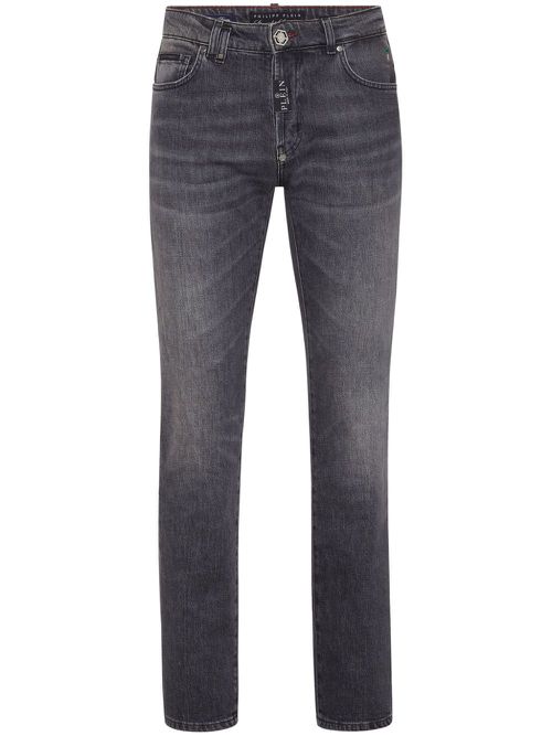 Logo-patch straight-leg jeans - Grey