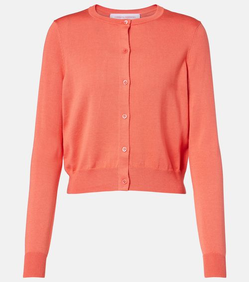 Cropped silk and cotton cardigan