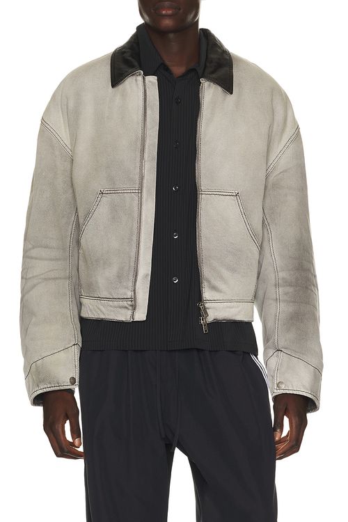 Acne Studios Ohniev Sulphur Fade Jacket in White & Black - Grey. 52 also