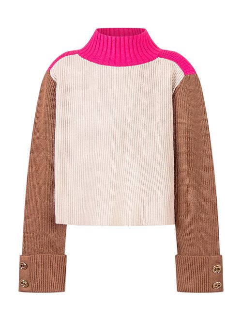 Girls Multicolor Color Block Sweater