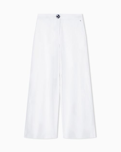 Wide-leg linen twill trousers