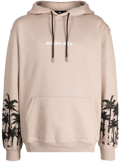 Dark Palms cotton hoodie - Brown