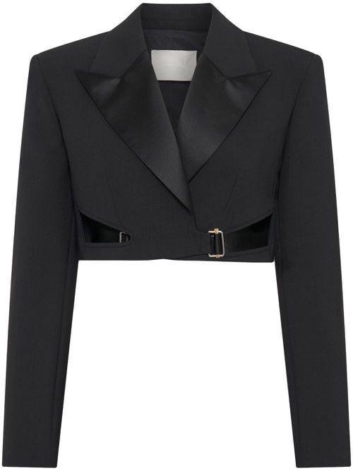 Interlock tuxedo cropped blazer - Black