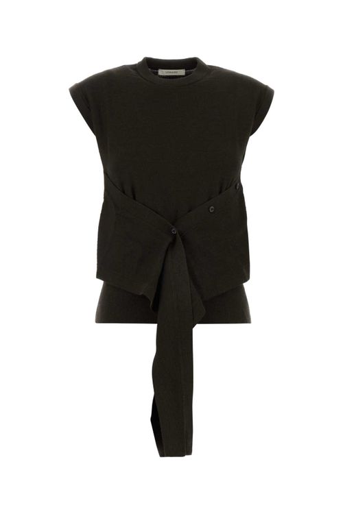 Wool-Acrylic Knit Sweater — Black