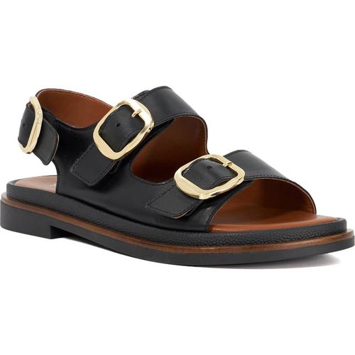 Dune London Womens Ladies Luckles - Triple Buckle Sandals - Black Suede