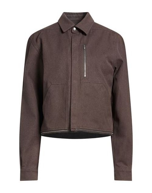 Woman Denim outerwear Dark brown Size 14 Cotton