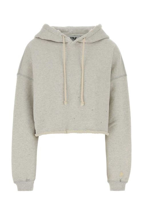 Oversize Cropped Cotton Sweatshirt — Gray