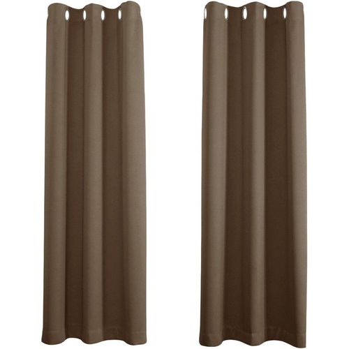 Black Out Thermal Eyelet Curtains - Room Darkening Polyester 2 Panel Pair