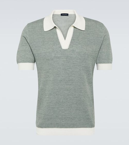 Cotton and linen polo shirt