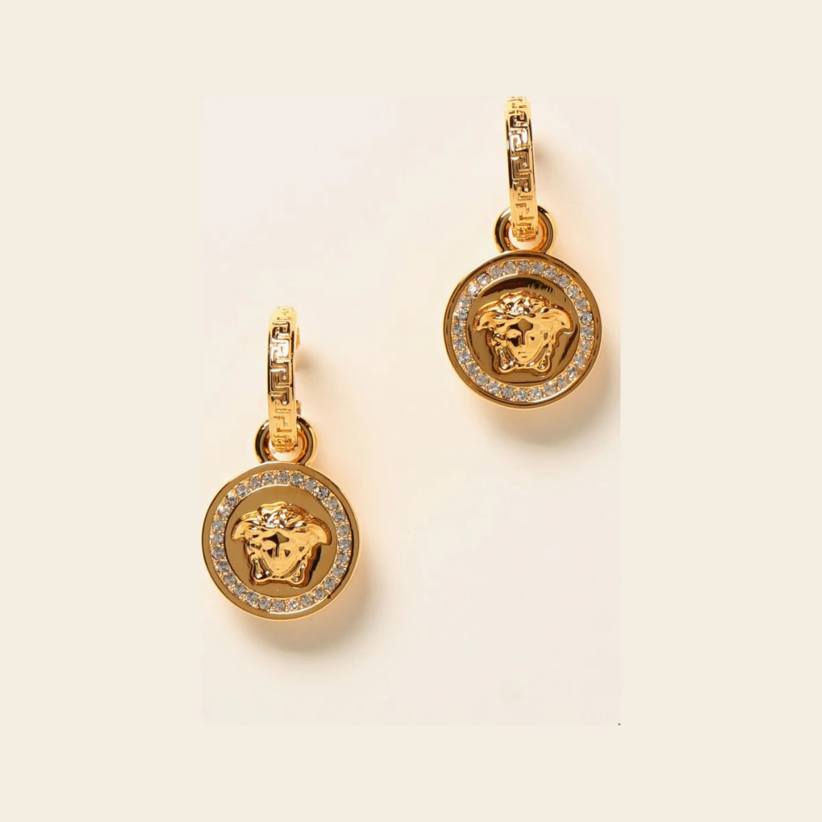 Greca and Medusa drop earrings