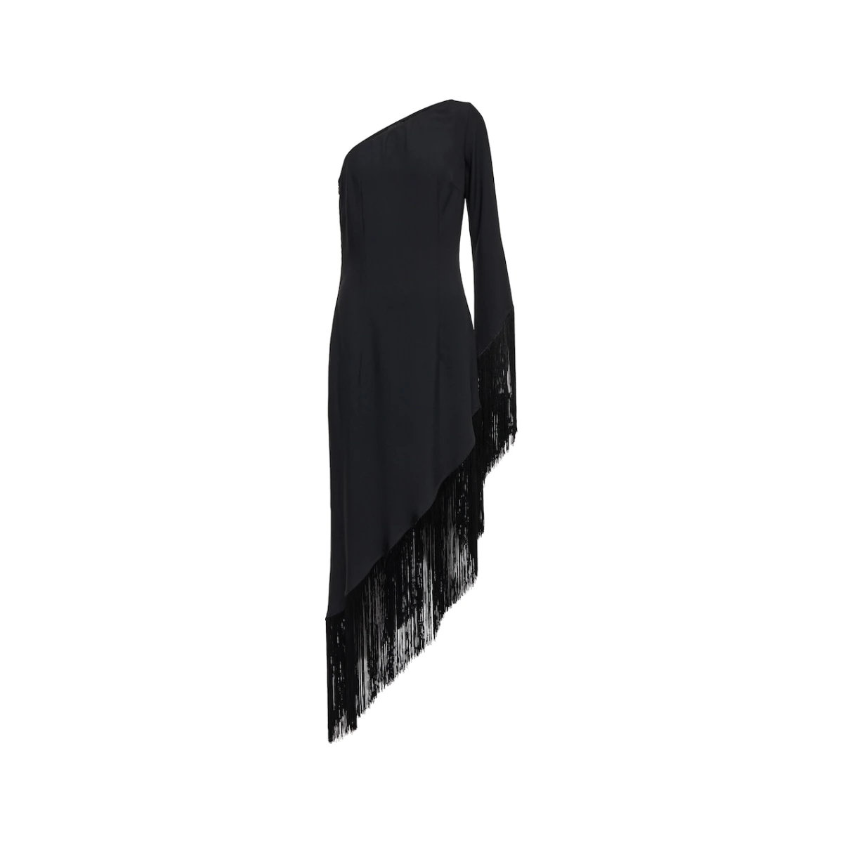 Taller Marmo Aventador fringed one-shoulder midi dress