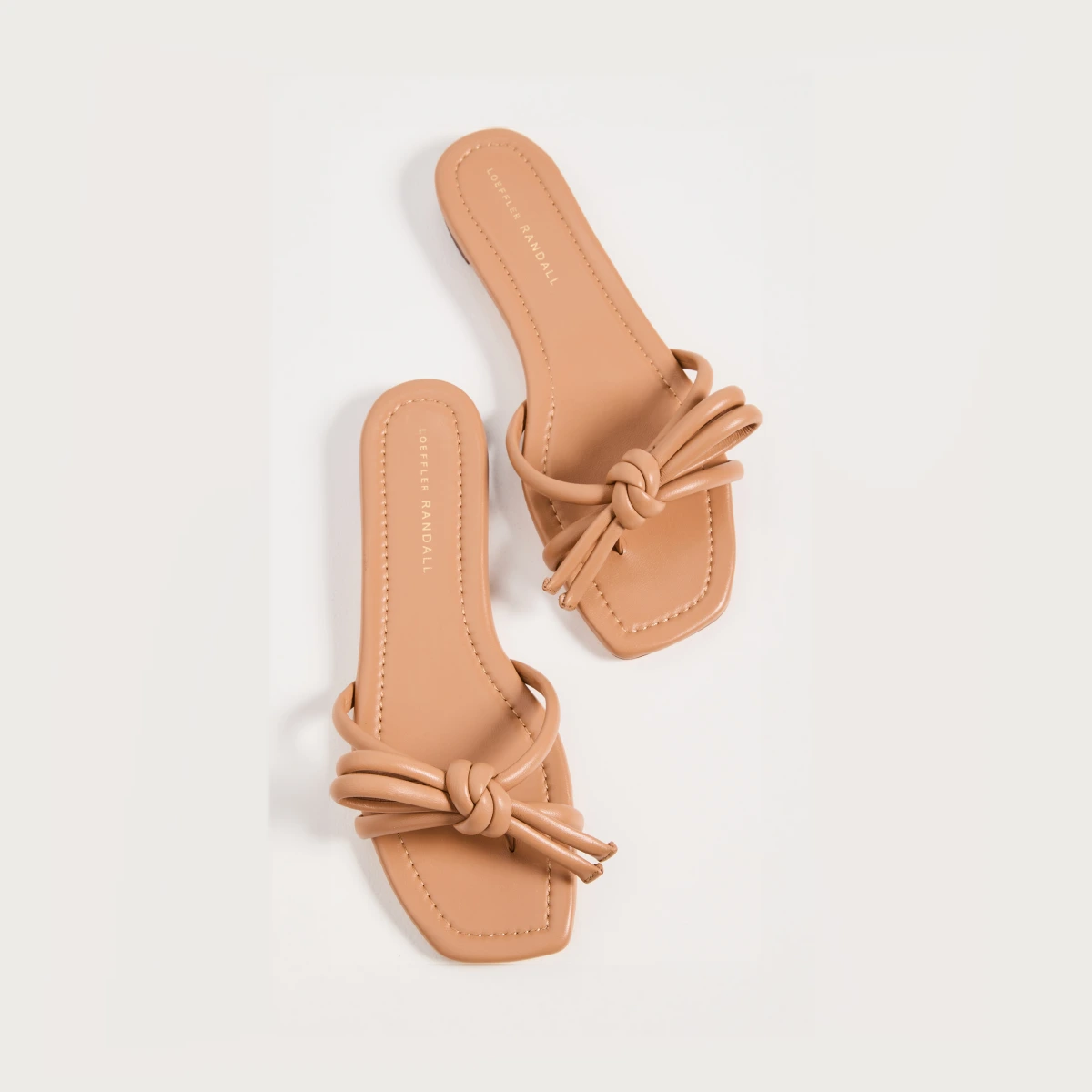 Hadley Leather Bow Flat Sandals