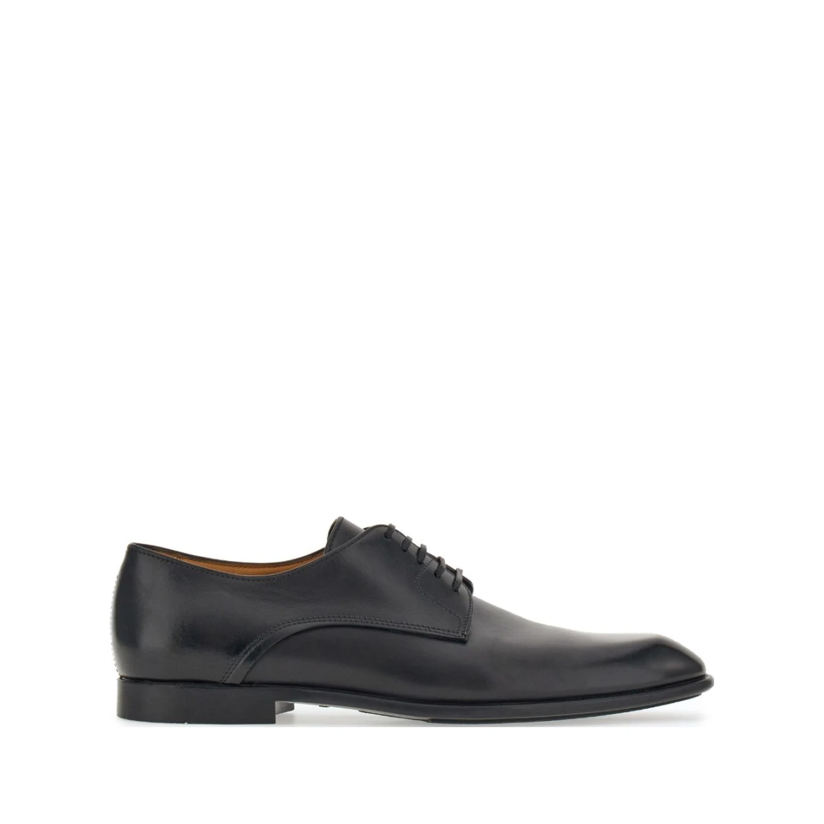 Lace-up leather derby shoes - Brown