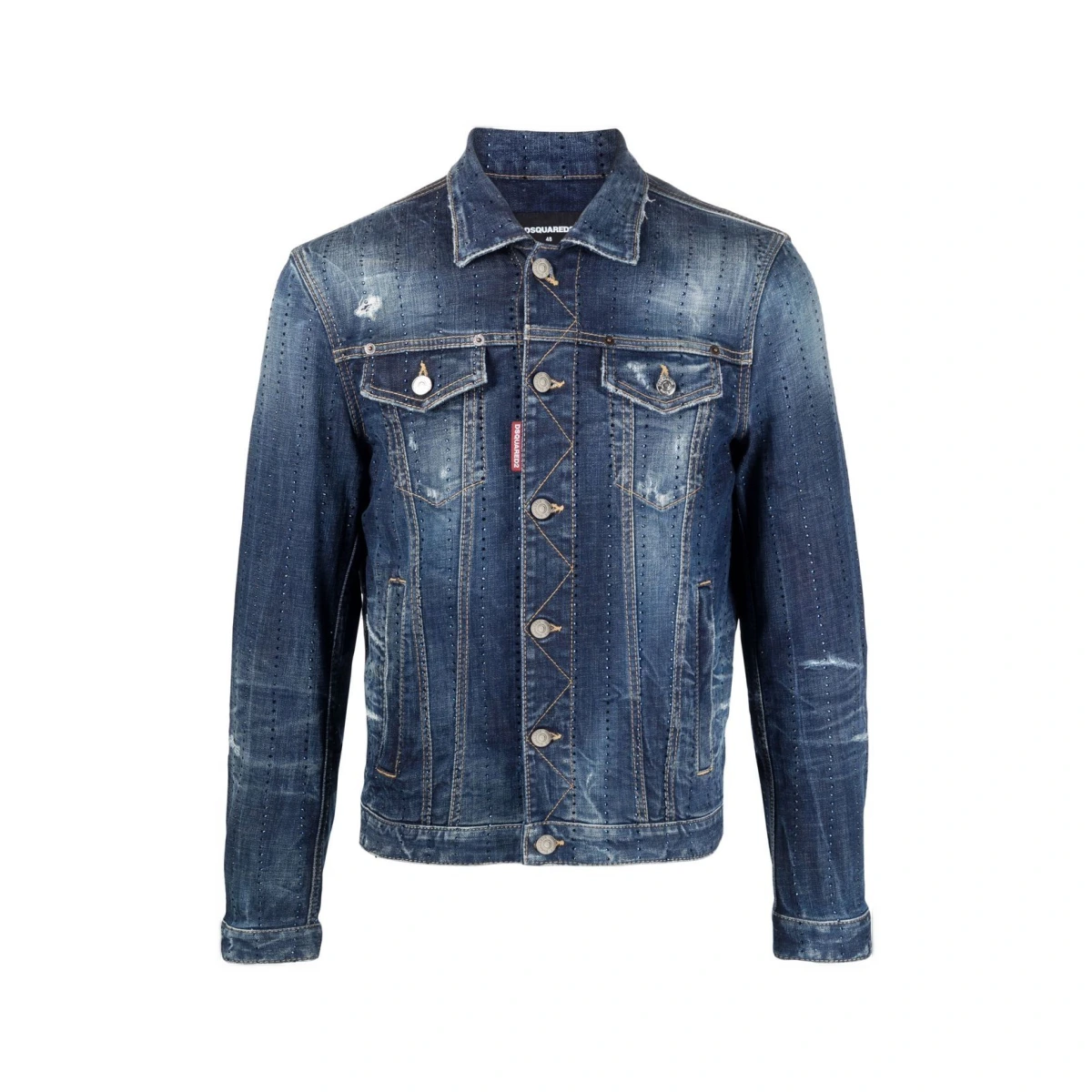 Distressed denim jacket - Blue