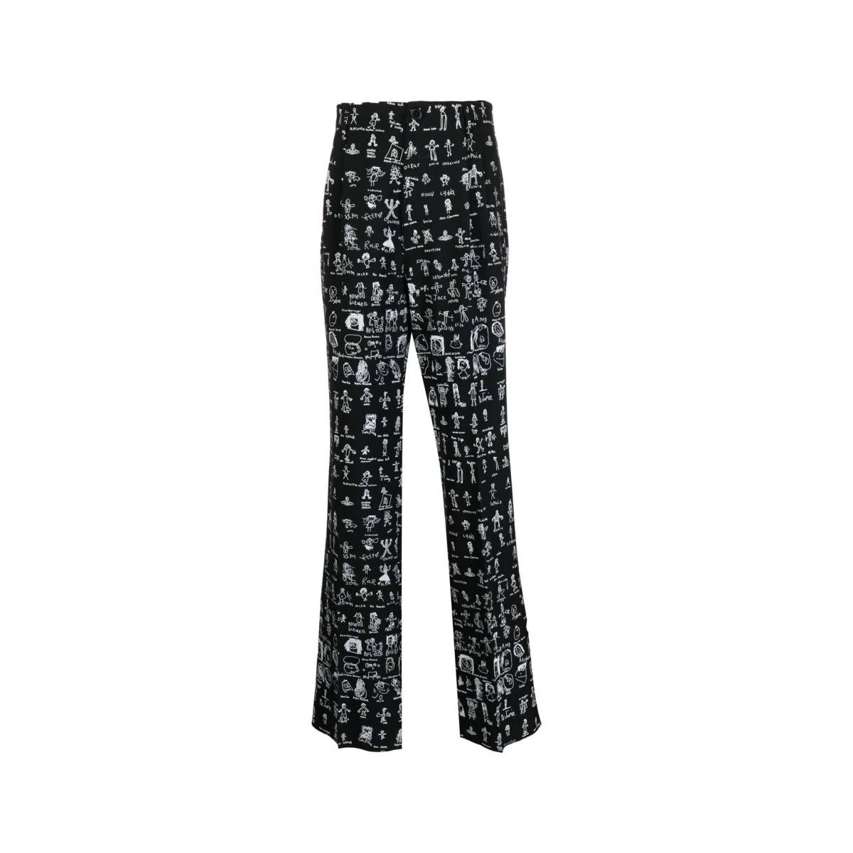 All-over graphic print trousers - Black