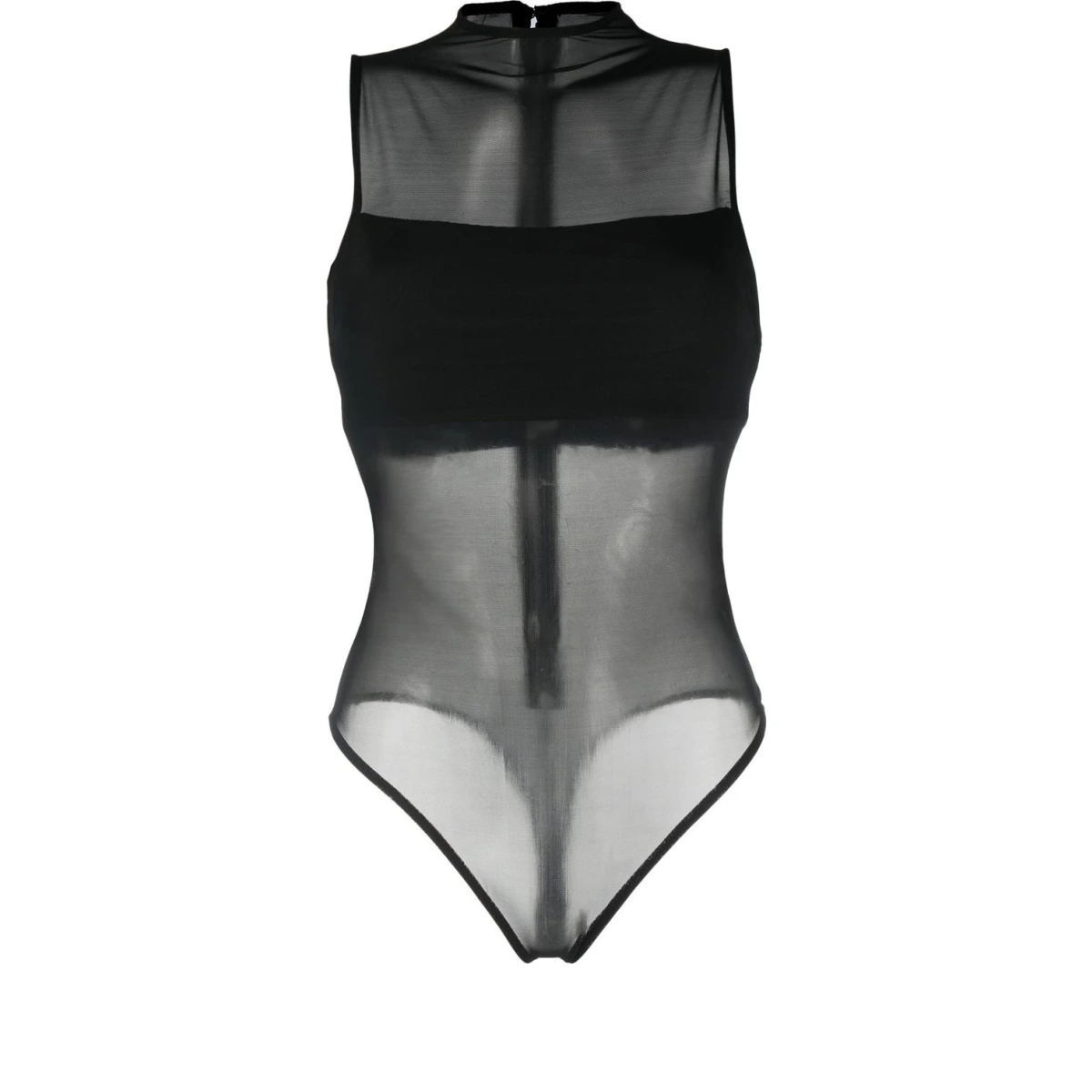 Nichol high-neck sleeveless mesh bodysuit - Black