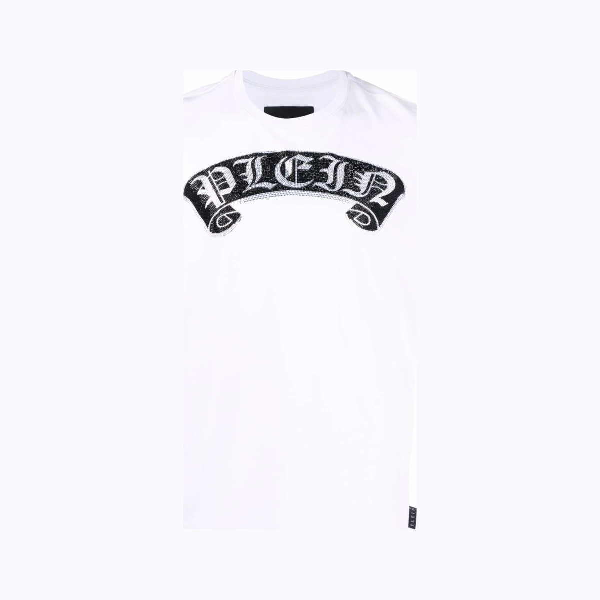 Rhinestone-embellished branded T-shirt - White