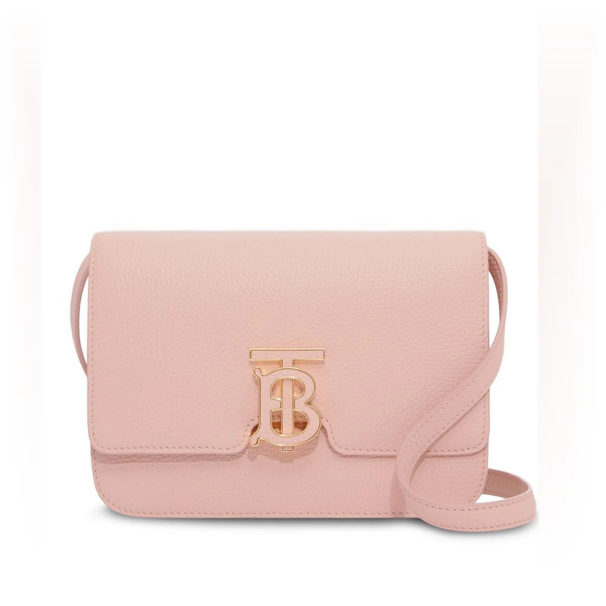 TB logo-plaque calf leather shoulder bag - Pink