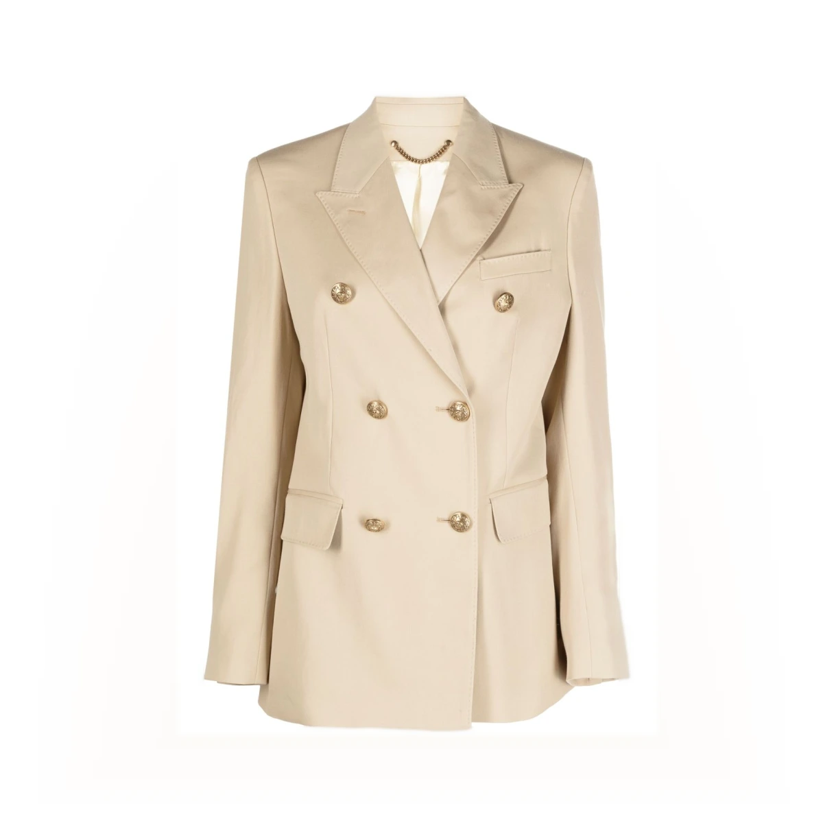Double-breasted virgin wool blazer - Neutrals