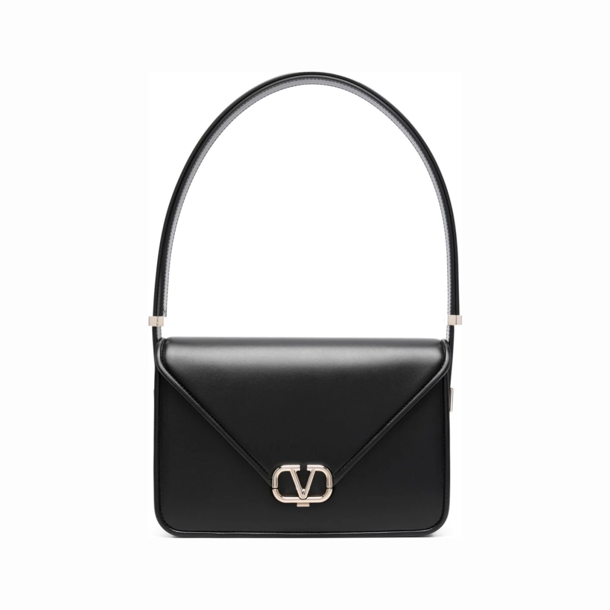 Letter leather crossbody bag - Black