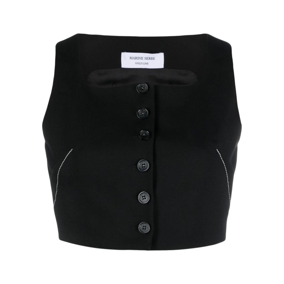 Cropped tailoring bustier - Black