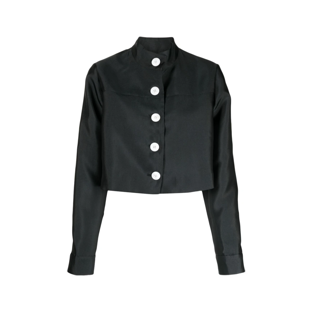 Penny cropped shirt jacket - Black