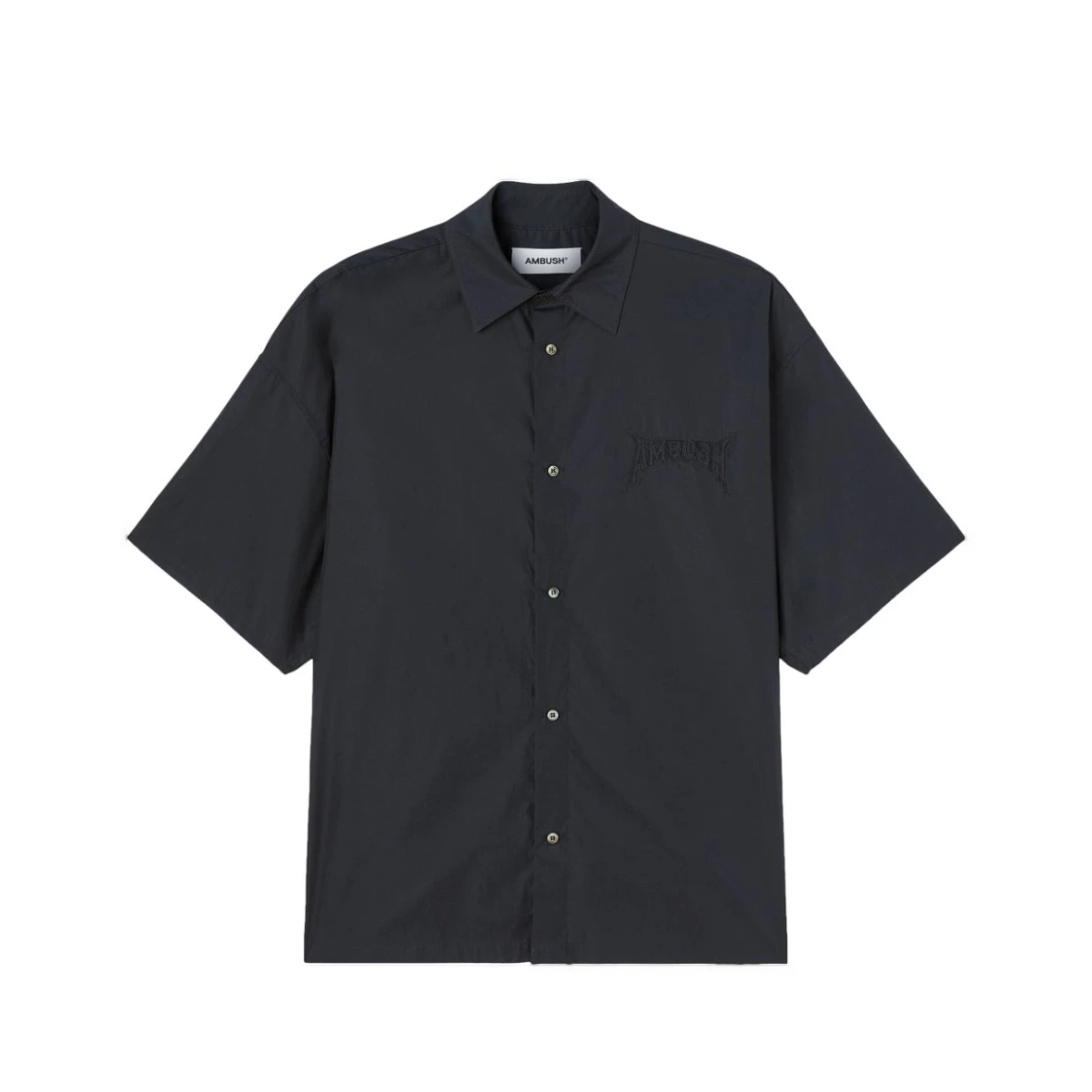 Logo-patch cotton shirt - Black