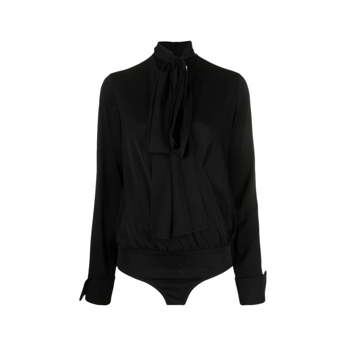 Bow-detail body blouse - Black