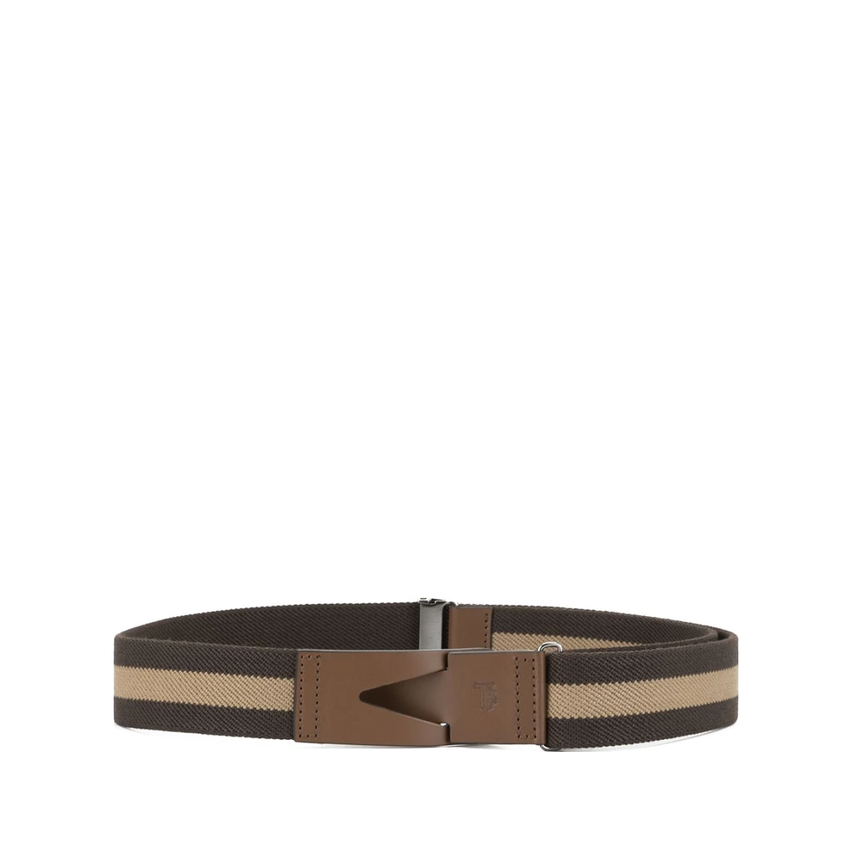 Greca striped belt - Brown