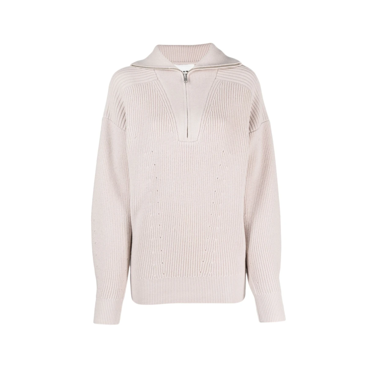 Half-zip wool jumper - Neutrals