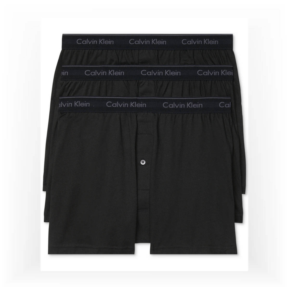 Men's 3-Pack Cotton Classics Knit Boxers Underwear - Black