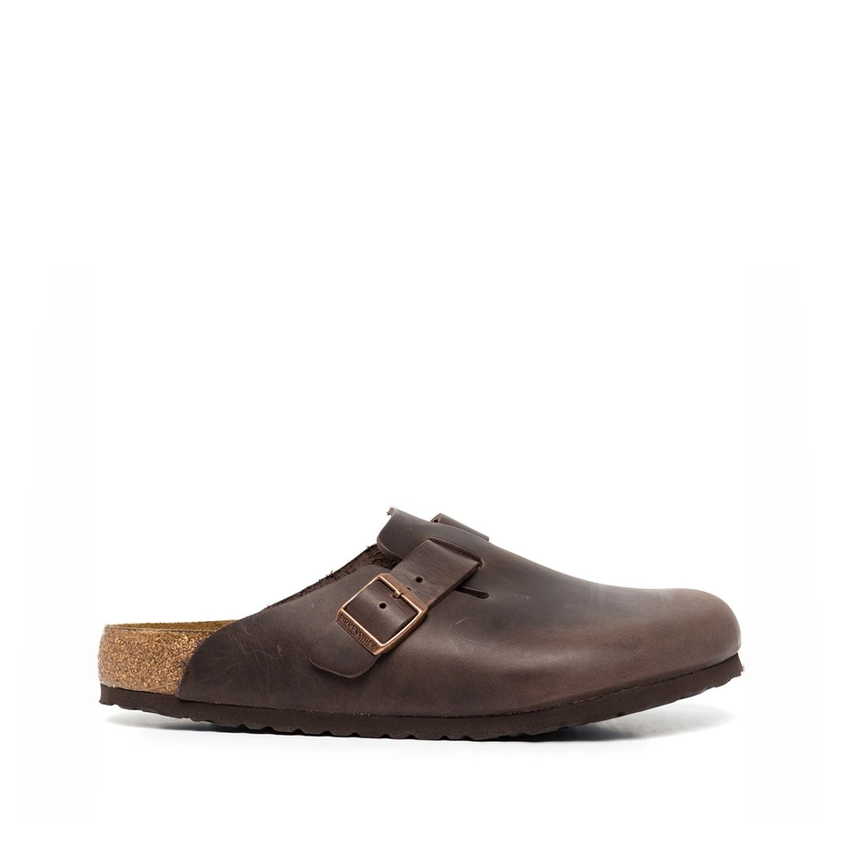 Buckle-fastening slip-on sandals - Brown