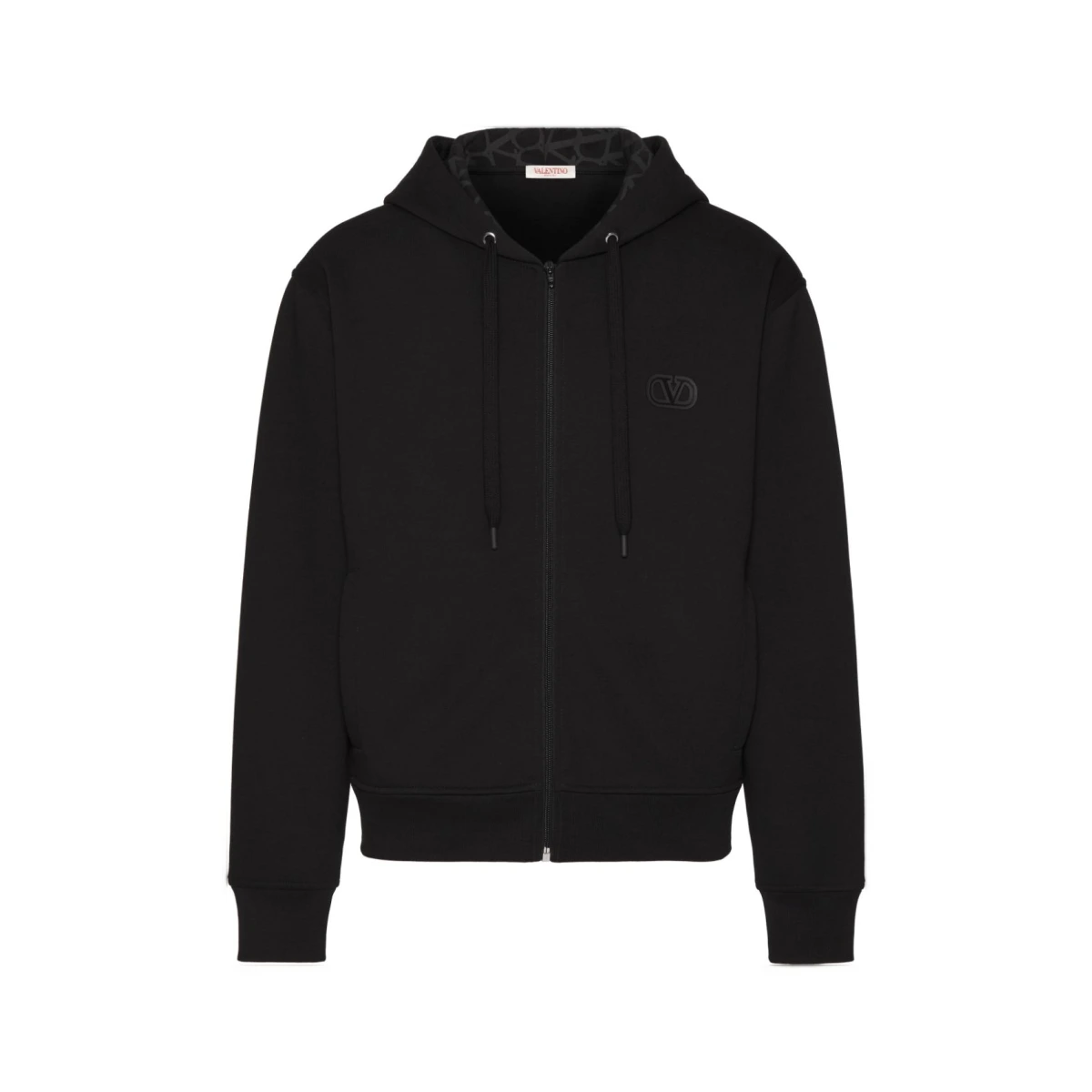 VLogo Signature zip-up hoodie - Black