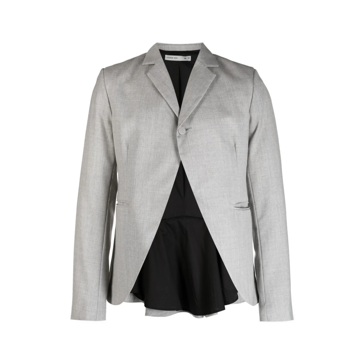 Pleat-detail wool blazer - Grey