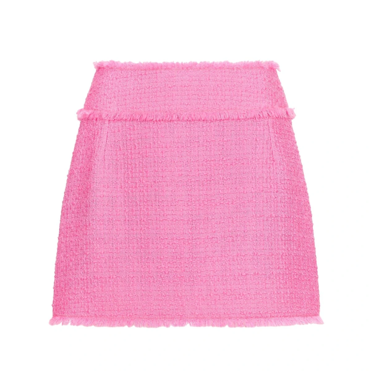 High-waist tweed miniskirt - Pink